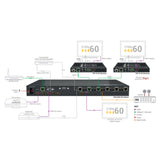 Wyrestorm MXV-0408-H2A, 4K HDR 4:4:4 60Hz HDBaseT™ 4x8 (2xHDMI) Matrix Switch with Zone Audio De-Embed (4K: 35m/114ft, 1080p: 70m/230ft)