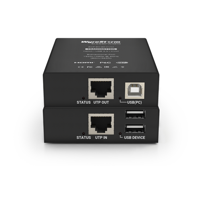 WyreStorm EXP-EX-80-KVM, 1080p HD UTP KVM Extender with USB 2.0 & PoC (1080p: 80m/262ft)