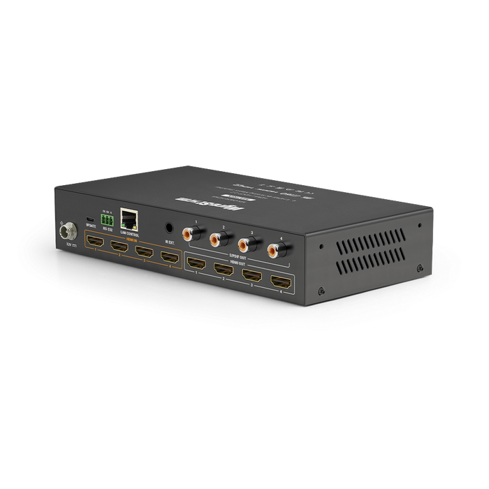 WyreStorm MX-0404-HDMI, 4K HDR 4x4 HDMI Matrix Switcher with Scaling Outputs and Audio De-embed
