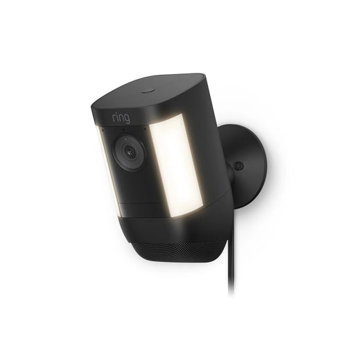 Ring Spotlight Cam Pro Wired Black 3D Motion Detection, Two-Way Talk with Audio+, and Dual-Band Wifi