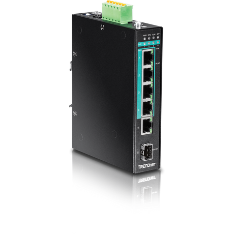 TRENDnet TI-PG541 5-port Hardened Industrial Gigabit PoE+ DIN-Rail Switch
